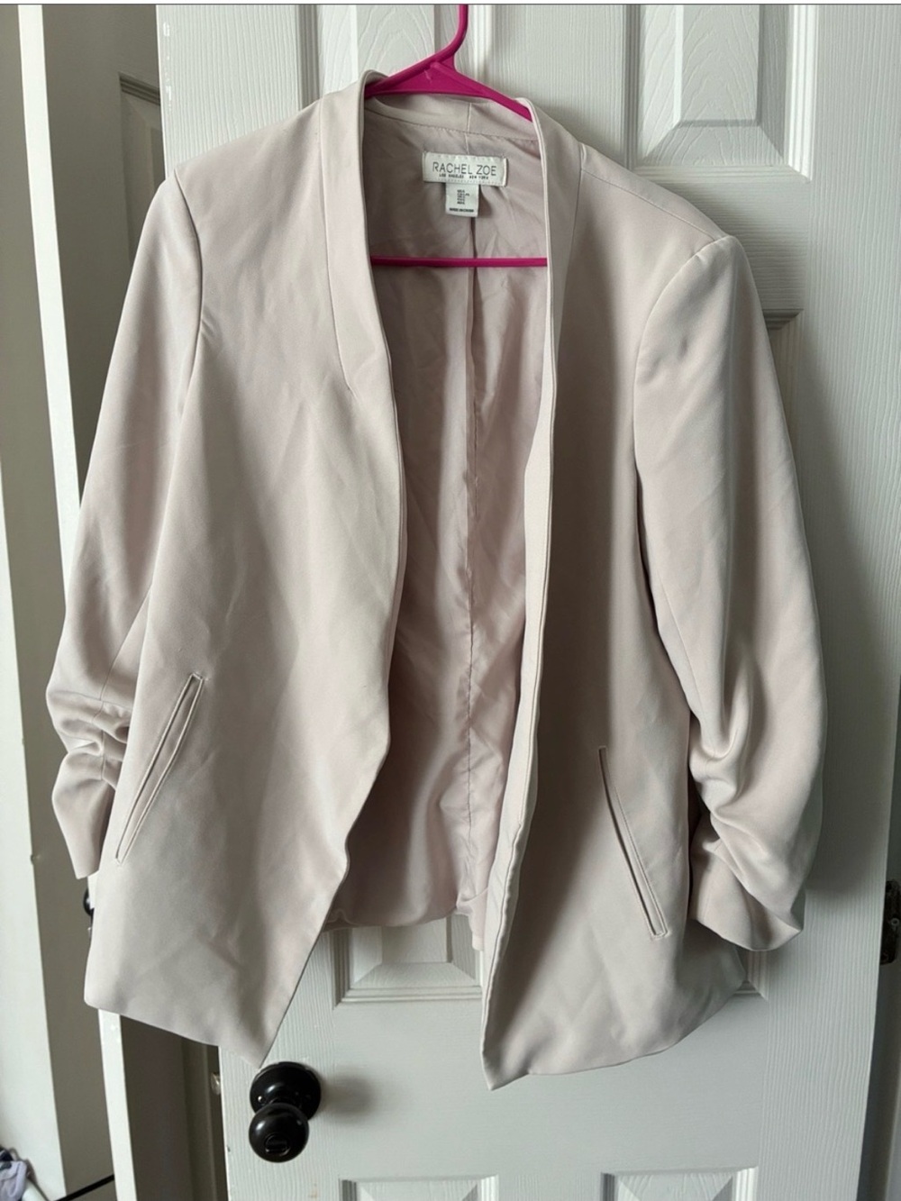 Rachel Zoe Soft Cream Open-Front Blazer